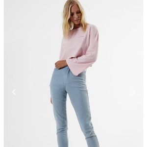 afends blondies stone blue high waist slim jeans